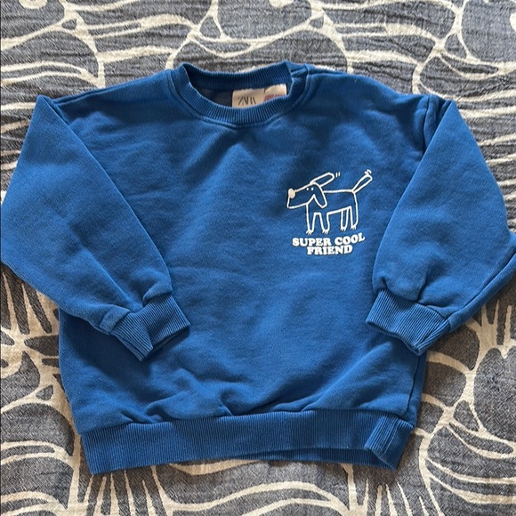 Zara Kids Blue Sweatshirt - Super Cool Friend 2-3yrs - Picture 1 of 4
